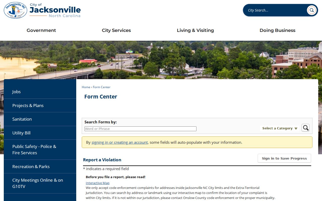 Jacksonville street directory municipal address and jurisdiction form